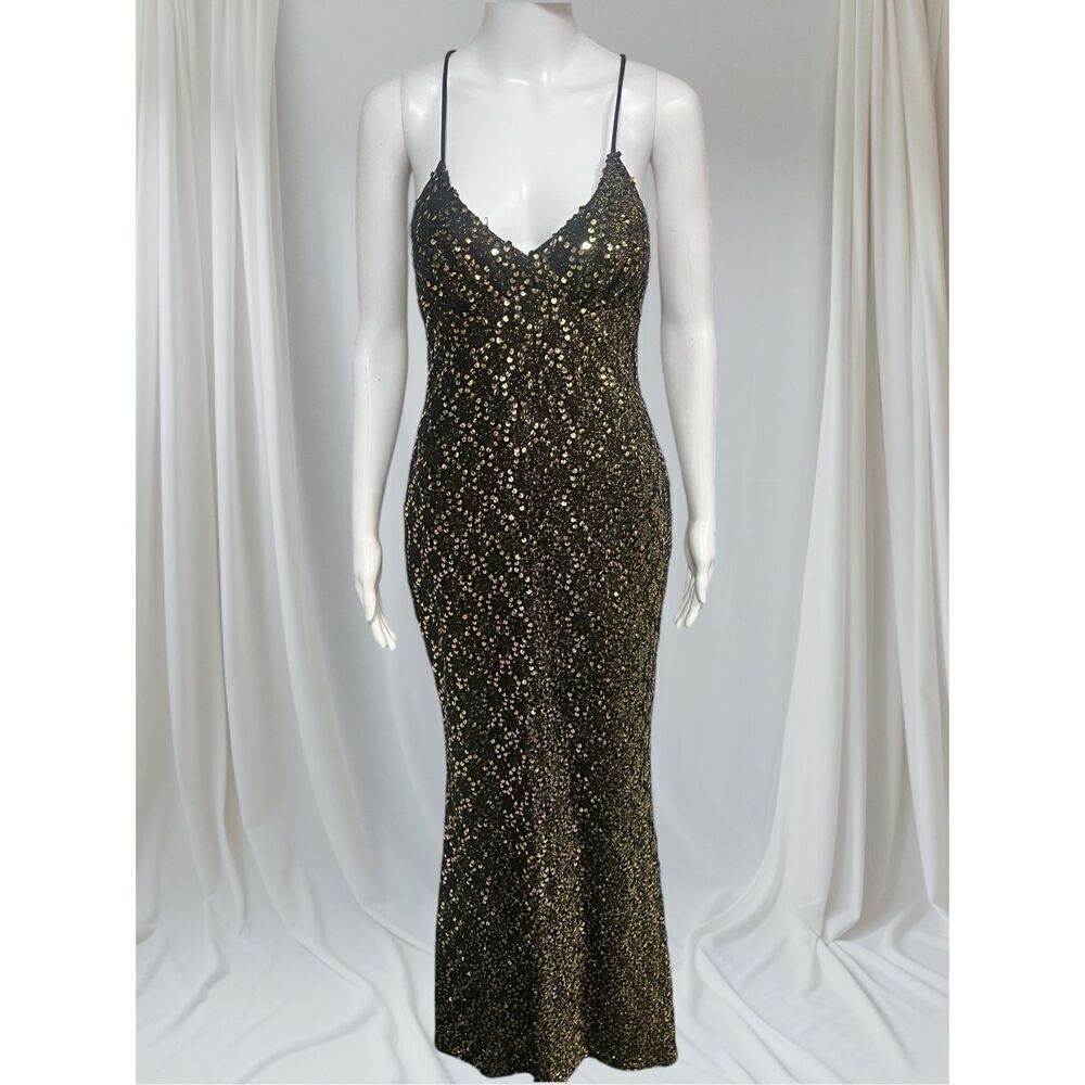 FUNKY The Mistress Collection Vintage Style 1680 SZ 9/10 Disco Metallic Gown Wit
